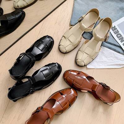 CHIKO Alaiya Round Toe Block Heels Flats Sandals