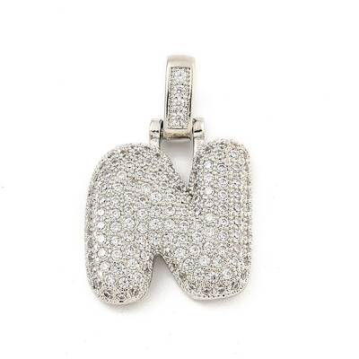 Brass Micro Pave Clear Cubic Zirconia Pendants