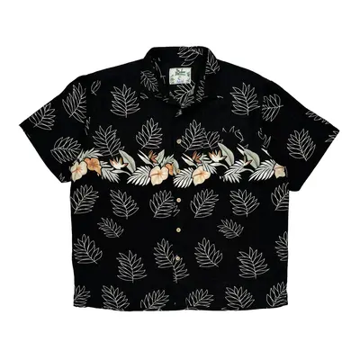 Beach Blue Hawaiian Shirt - 2XL Black Bamboo