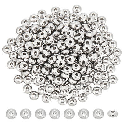 200Pcs Rondelle 304 Stainless Steel Beads