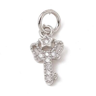 Brass Micro Pave Cubic Zirconia Charms