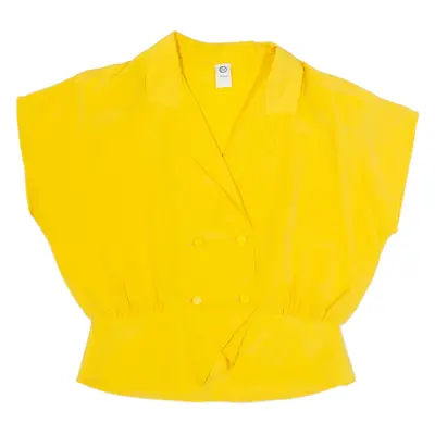 C&A Womens Blouse Yellow V-Neck Sleeveless S