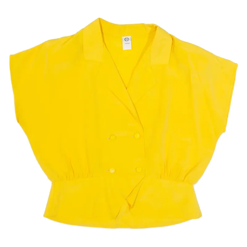 C&A Womens Blouse Yellow V-Neck Sleeveless S