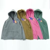 High Level HL Two-way Zip-up Hoodie Stone Washed Vintage Men Long sleeves Pink, Grey, Caramel, Sage zip-up front double zippe...