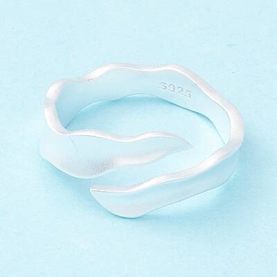 925 Sterling Silver Matte Cuff Ring