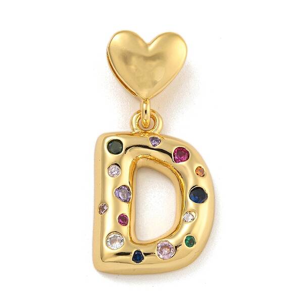 Brass Micro Pave Colorful Cubic Zirconia Pendants