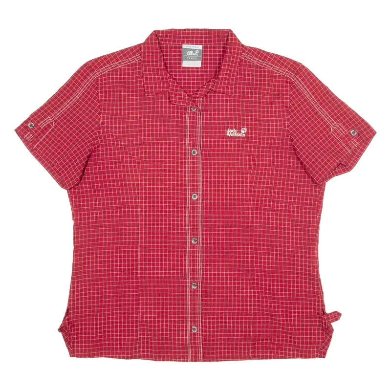 JACK WOLFSKIN 14-16 Womens Shirt Red Check L