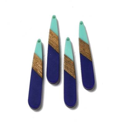 Opaque Resin & Walnut Wood Pendants