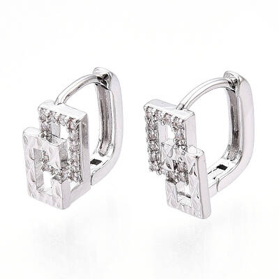 Rack Plating Brass Clear Cubic Zirconia Hoop Earrings