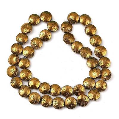 Electroplated Natural Lava Rock Beads Strands