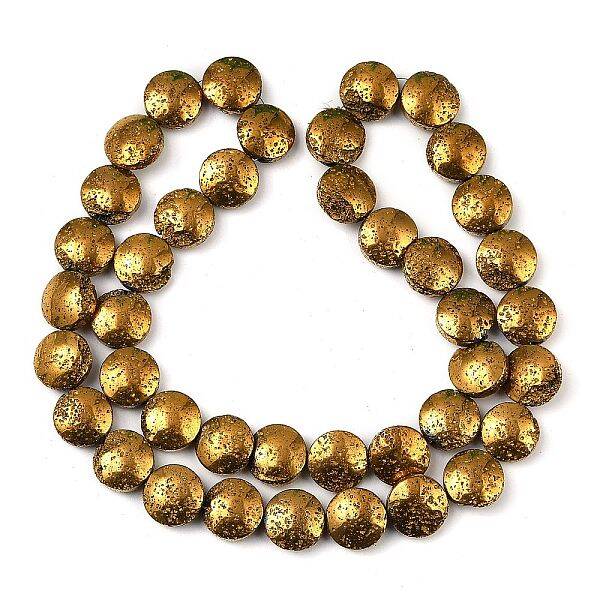 Electroplated Natural Lava Rock Beads Strands