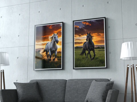 Horses at Dusk - A Timeless Pair
