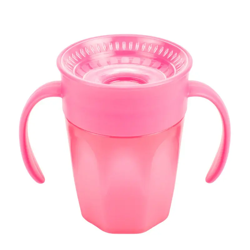 360 Spoutless Tumbler Pink With Handles 200ml