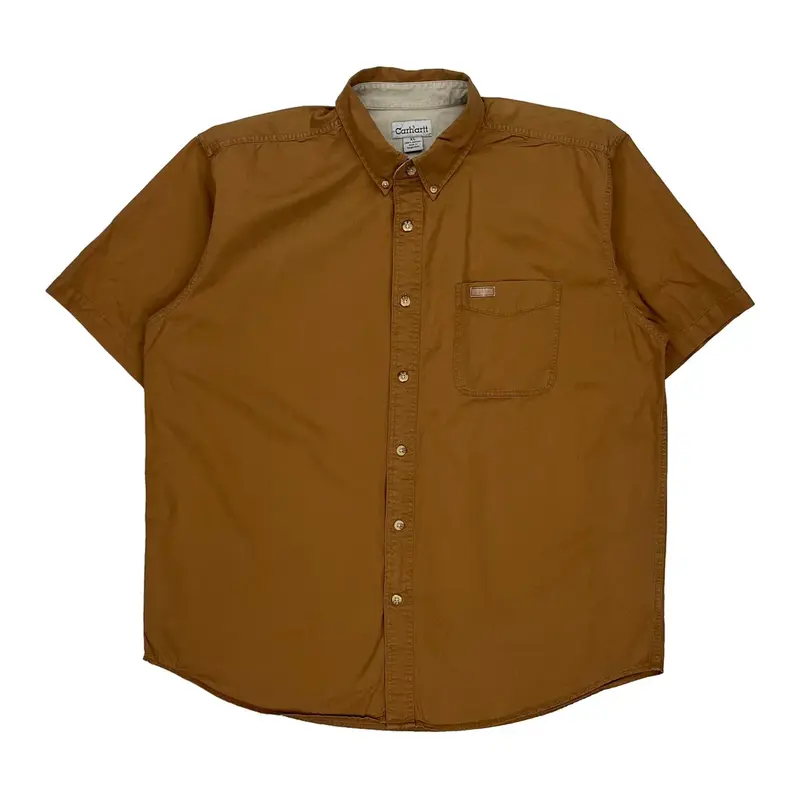 Carhartt Short Sleeve Shirt - XL Brown Cotton