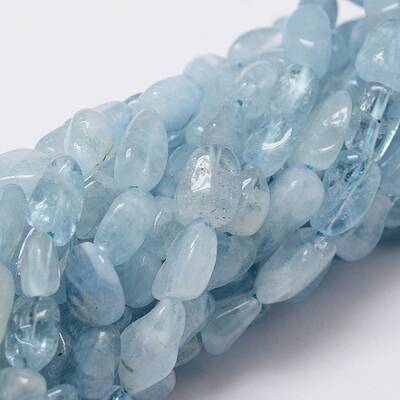 Natural Aquamarine Nuggets Bead Strands