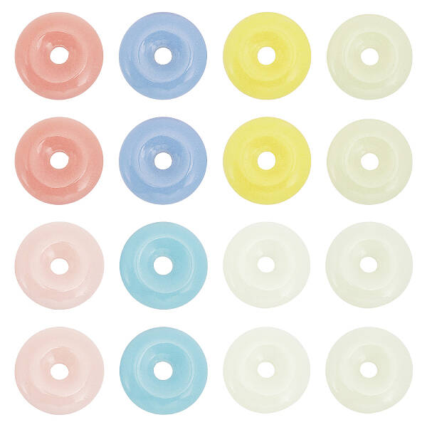 16Pcs 8 Colors Synthetic Luminous Stone Pendants