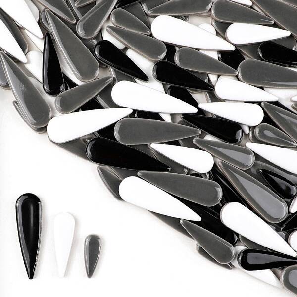 3 Styles Teardrop Shape Porcelain Mosaic Tiles