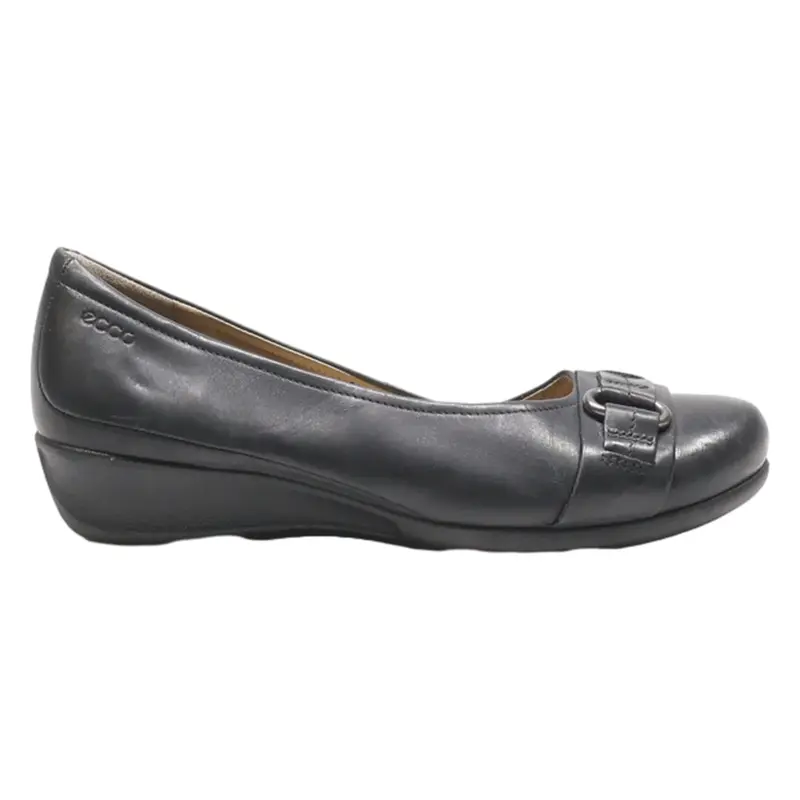 ECCO Ballet Shoes Black Leather Womens UK 4
