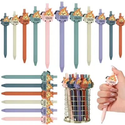 Dumpster Fire Pens Funny Luminous Ballpoint Pen Emotional Support Dumpster Fire Back to School Gift Employee Appreciation Gif...