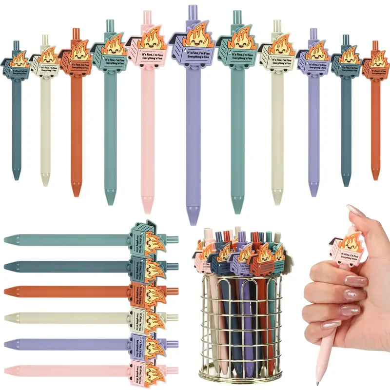 Dumpster Fire Pens Funny Luminous Ballpoint Pen Emotional Support Dumpster Fire Back to School Gift Employee Appreciation Gif...