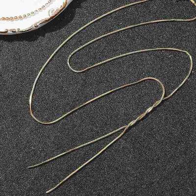 304 Stainless Steel Flat Snake Chain Y Necklaces for Women