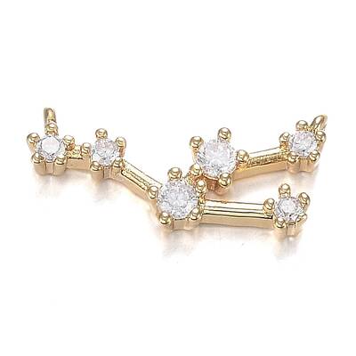 Brass Micro Clear Cubic Zirconia Pendants