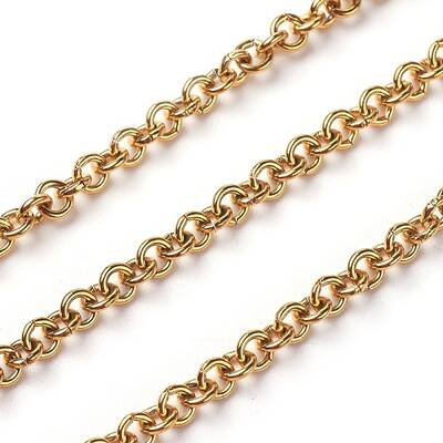 PVD Vacuum Plating 304 Stainless Steel Rolo Chains