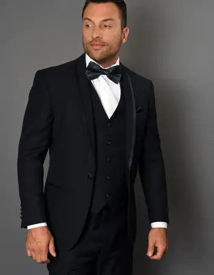 Mens Navy Blue Wedding Tuxedo - Dark Blue Tuxedo Suit