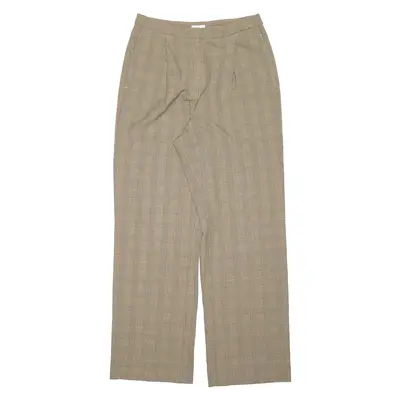 LIZ CLAIBORNE Kylie Check Brown Relaxed Straight Trousers Womens W28 L30