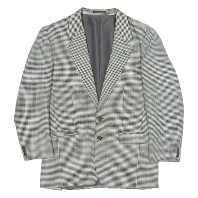 DANIEL COROT Blazer Jacket Cream Wool Houndstooth Mens M