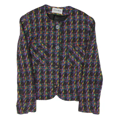 SASSIA Knit Jacket Black Wool 90s Check Womens S
