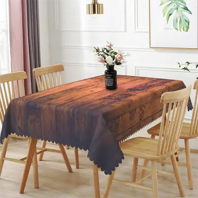 Reddish Brown Wooden Texture Rectangle Tablecloth - Aperturee
