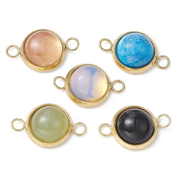 Natural & Synthetic Mixed Stone Connector Charms