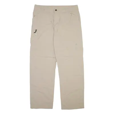 COLUMBIA Detachable Legs Womens Trousers Beige Relaxed Straight Nylon W34 L32