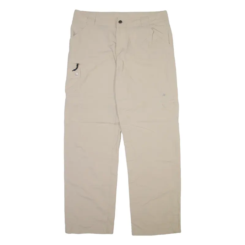 COLUMBIA Detachable Legs Womens Trousers Beige Relaxed Straight Nylon W34 L32