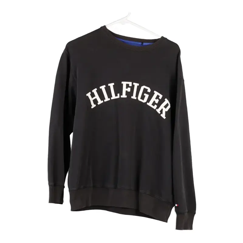 Tommy Hilfiger Spellout Sweatshirt - Small Black Cotton