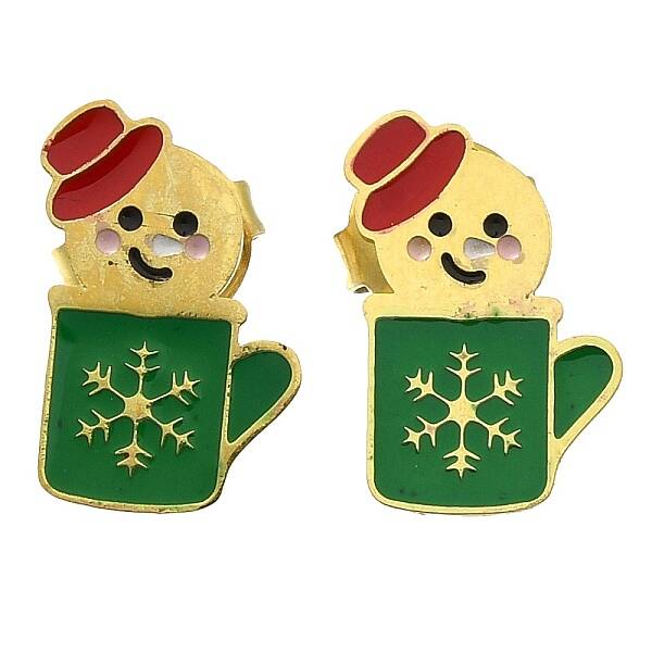 Ion Plating(IP) 304 Stainless Steel Enamel Stud Earrings