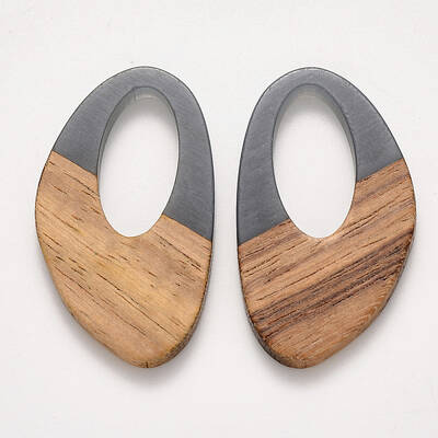 Transparent Resin & Walnut Wood Pendants