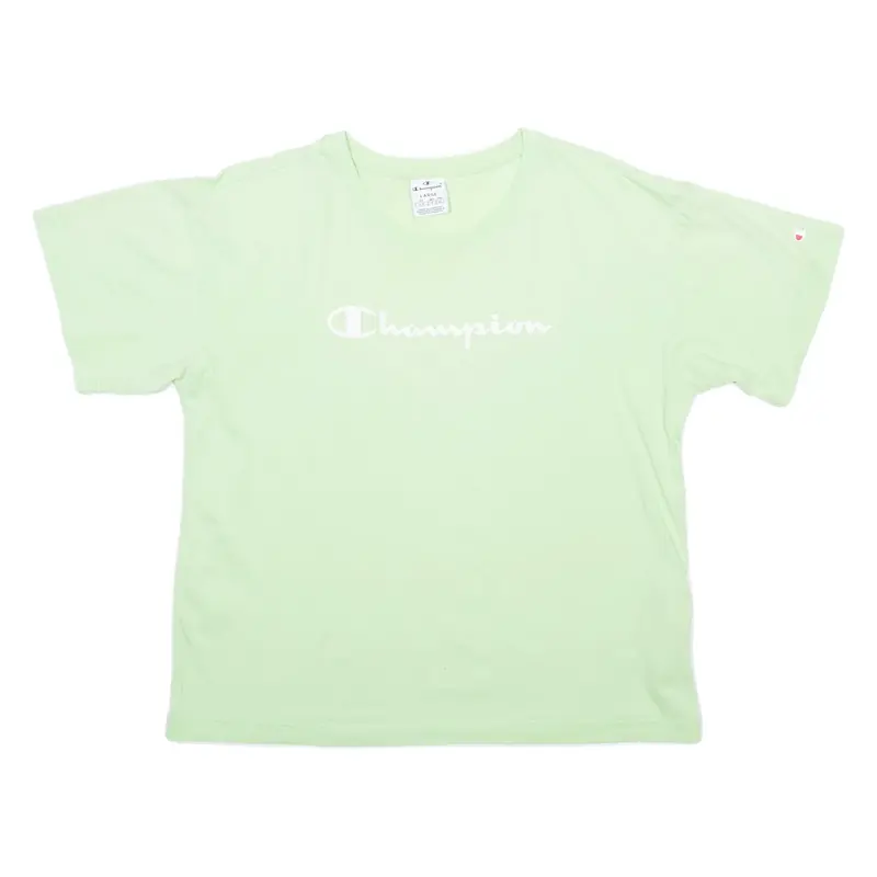 CHAMPION Cropped Womens T-Shirt Green L