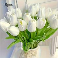 10/20 artificial tulips without vases - Artificial long-stemmed decorative tulips for flower arrangements and vase fillers, f...