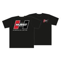 Hurst Shifters T-Shirt, Classic Red and Black Block Logo Graphic – Hurst Iconic Muscle Car Apparel, Vintage Racing Graphic ...