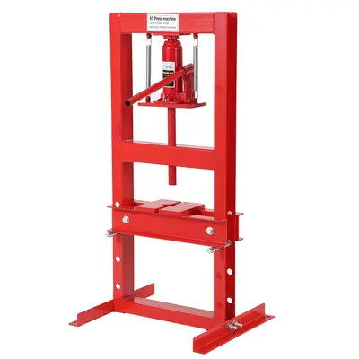 Garvee 6-Ton Hydraulic H-Frame Shop Press - Heavy-Duty Garage Floor Press with Stamping Plates, Adjustable 3.15-10.28 for B...