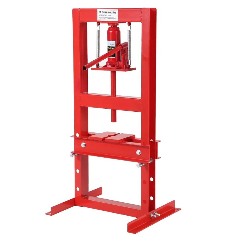 Garvee 6-Ton Hydraulic H-Frame Shop Press - Heavy-Duty Garage Floor Press with Stamping Plates, Adjustable 3.15-10.28 for B...