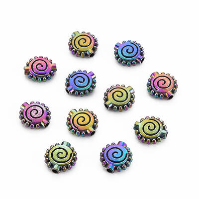 Rack Plating Rainbow Color Alloy Beads