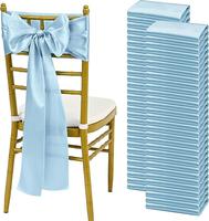 60 PCS Satin Chair Sashes 7x108 Inch,Ties Chair Bows Designed Chair Sashes Chair Cover for Wedding Party Baby Shower Banquet ...