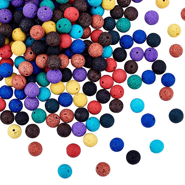 Synthetic Lava Rock Beads Strands