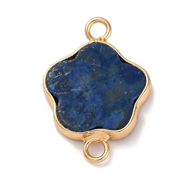 Natural Lapis Lazuli Flower Connector Charms