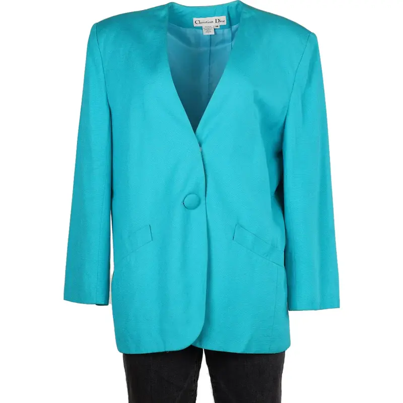 Christian Dior Blazer - Large Blue Viscose