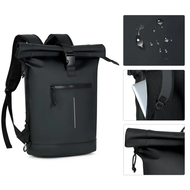 Lekesky Laptop Backpack,Women's & Men's Roll Top Waterproof Hiking Backpack,Lightweight,Airline Approved Travel Bag