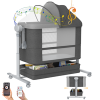 Electric Rocking Bassinet for Baby, 5 and 1 Baby Bedside Bassinets with Remote Control, Portable Bassinets Bedside Sleeper fo...